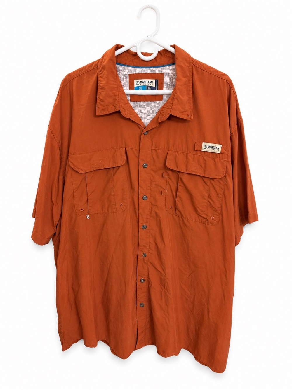 Magellan Outdoors Fish Gear Men’s 3XL Burnt Orange Vented Fishing Shirt